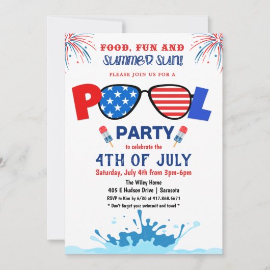 4e uitnodiging van de poolpartij van juli (Voorkant)