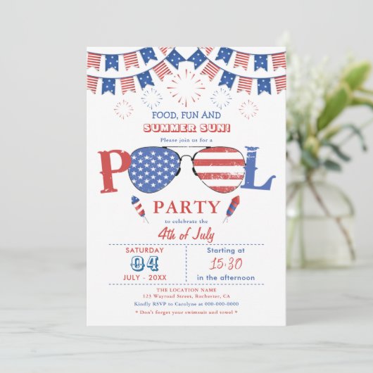 4e uitnodiging van de poolpartij van juli (Staand voorkant)