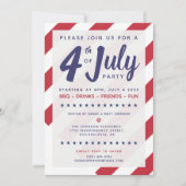 4e uitnodiging van juli - Patriottische Amerikaans (Voorkant)