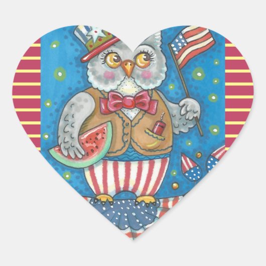 4E VAN JULI HOOT OWL, GROTE STICKERS Hart *Databla (Voorkant)