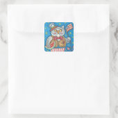4E VAN JULY HOOT OWL, BIRD STICKERS Square *Databl (Tas)