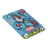 4E VAN JULY ROOSTER, FUNNY PATRIOTIC CHICKEN MAGNEET (Rechterzijde)
