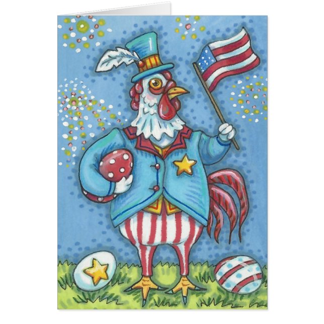 4E VAN JULY ROOSTER, KICKEN NOTE CARD Blank (Voorkant)
