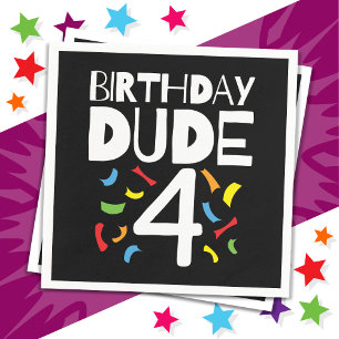 4e verjaardag 4 jaar oud jongensfeestje verjaardag servet