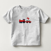 4e verjaardag Aangepaste trein T-shirt