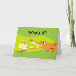 4e verjaardag Alligator Kaart