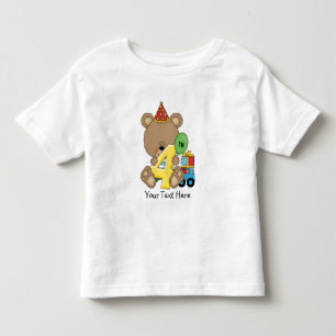 4e Verjaardag Beer Boy (aanpasbaar) Kinder Shirts
