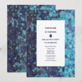 4e Verjaardag Blauwe Edelsteen Agaat Custom Age Kaart (Voorkant / Achterkant)