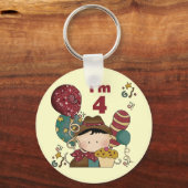 4e verjaardag Cowboy Tshirts en geschenken Sleutelhanger (Voorkant)