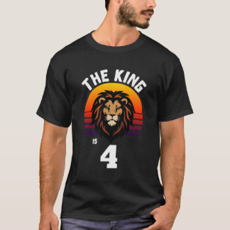 4e verjaardag Dierenleeuw De Koning is 4 jaar oud T-shirt