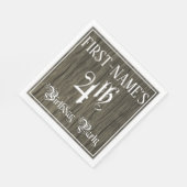 4e verjaardag — Fancy script, Faux Wood Kijk Servet (Hoek)