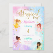 4e verjaardag feeënfeest kaart (Voorkant)