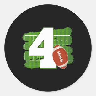 4e Verjaardag Football Thema 4 Jaar Oud Football L Ronde Sticker