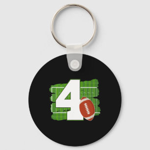 4e Verjaardag Football Thema 4 Jaar Oud Football L Sleutelhanger