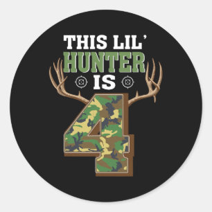 4e verjaardag jacht herten 4 jaar oud jager ronde sticker