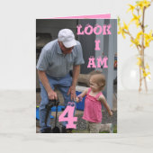 4e verjaardag kaart (Gele Bloem)