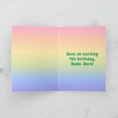 4e verjaardag: kleurrijke regenboog # 4, aangepast kaart (Binnen)