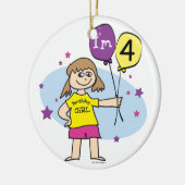 4e verjaardag meisje keramisch ornament (Links)