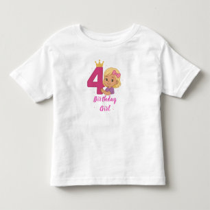 4e Verjaardag Meisje Peuter Fijne Jersey T-shirt