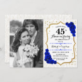 4e verjaardag met foto - saffier witgoud kaart (Voorkant / Achterkant)