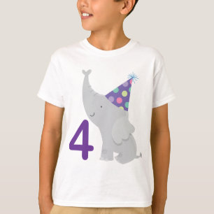 4e verjaardag olifant t-shirt