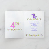 4e Verjaardag Prinses Beer, aangepaste naam Kaart (Binnen)