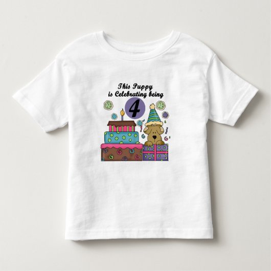4e verjaardag Puppy T-shirts en geschenken (Voorkant)