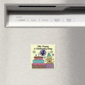 4e verjaardag Puppy T-shirts en geschenken Magneet (Insitu (Vaatwasser))