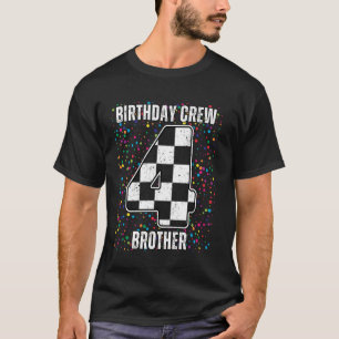 4e Verjaardag Race Car Racing Flag Brother Race Ca T-shirt