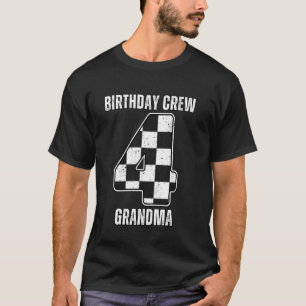 4e verjaardag raceauto racevlag oma raceauto t-shirt