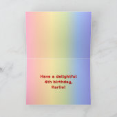4e verjaardag: regenboogtekst, aangepaste foto's & kaart (Binnen)