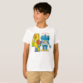 4e verjaardag Robot T-shirt (Voorkant volledig)