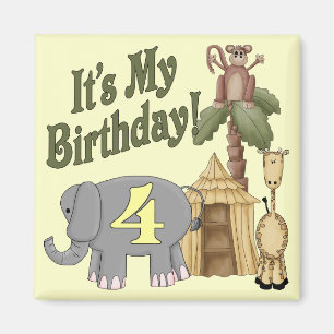 4e verjaardag Safari Magneet