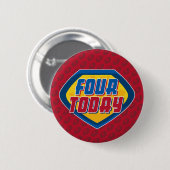 4e verjaardag superheld Button Badge (Voorkant /achterkant)