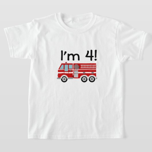 4e verjaardag van de brandweermotor t-shirt (Laagn)
