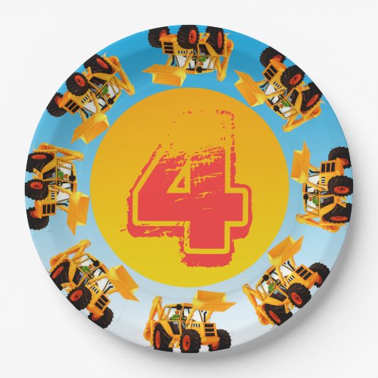 4e verjaardag van de Kinder oprichtingspartij Papieren Bordje (Voorkant)