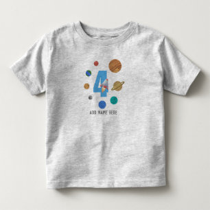 4e verjaardag van de planeten van het zonnestelsel kinder shirts