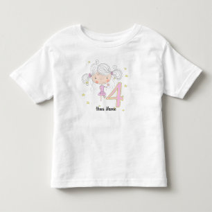 4e verjaardag van de roze prinses kinder shirts