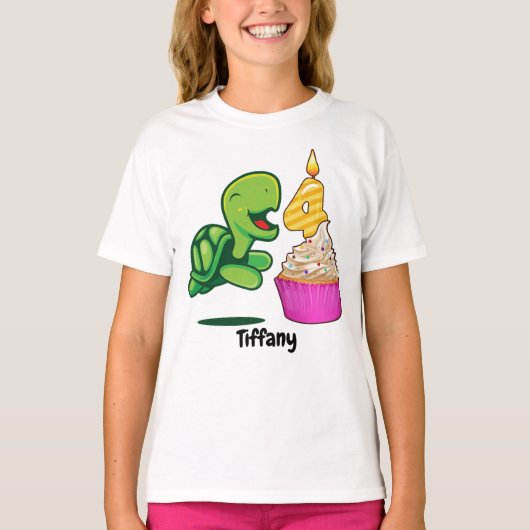 4e verjaardag van de vogelschildpad t-shirt (Voorkant)