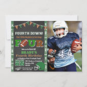 4e verjaardag van het Football van de geboorte Kaart (Voorkant)