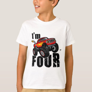 4e verjaardag van het Monster Truck T-shirt