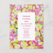 4e verjaardag vierde aangepaste leeftijd groen roz uitnodiging briefkaart (Voorkant)