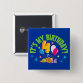 4e verjaardag vierkante button 5,1 cm (Voorkant /achterkant)