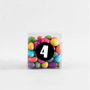 4e Verjaardag Wit 4 Ronde Stickers