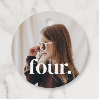 4e verjaardagsfoto - vier bedankjes labels