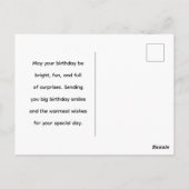 4e verjaardagskaart voor meisjes leuk kattenfeest  briefkaart (Achterkant)