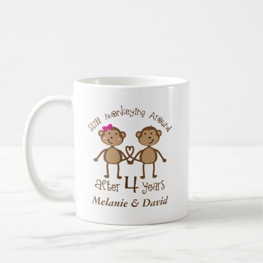 4ème Anniversaire de mariage son sien tasse de (Gauche)