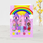 4ème Carte de voeux pleine d'entrain de château (Fleur jaune)