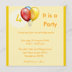 4ème Invitation d'anniversaire