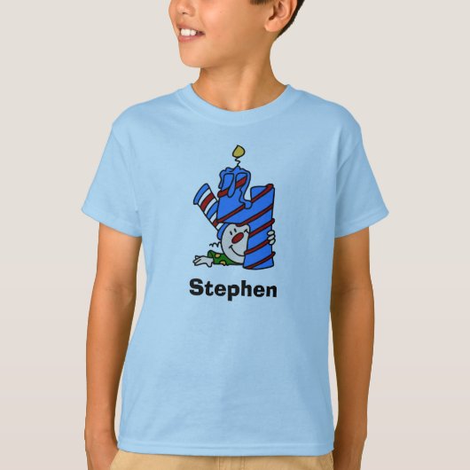 4ème T-shirt d'anniversaire de clown bleu (Devant)